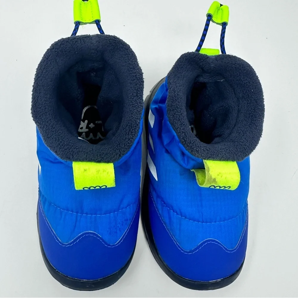 Adidas Kids Blue and Neon Green Winter Boots Size 7k